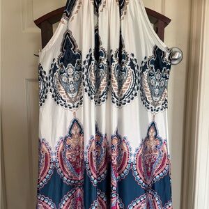 Elegant Multicolor Halter Dress